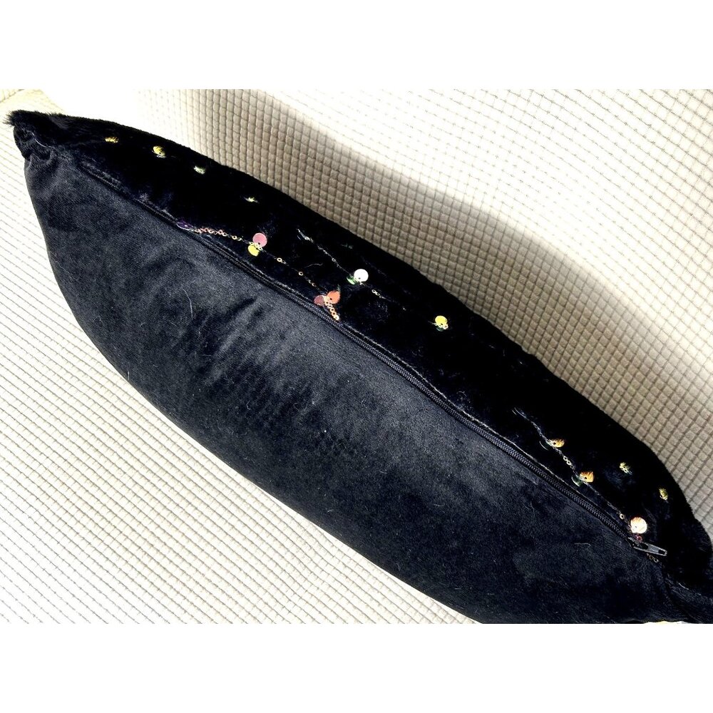 Aviva Stanoff Black w/ Rose Gold Sequin MilkyWay Blanket 2 Pillow set, MSRP $799 - Picture 13 of 13